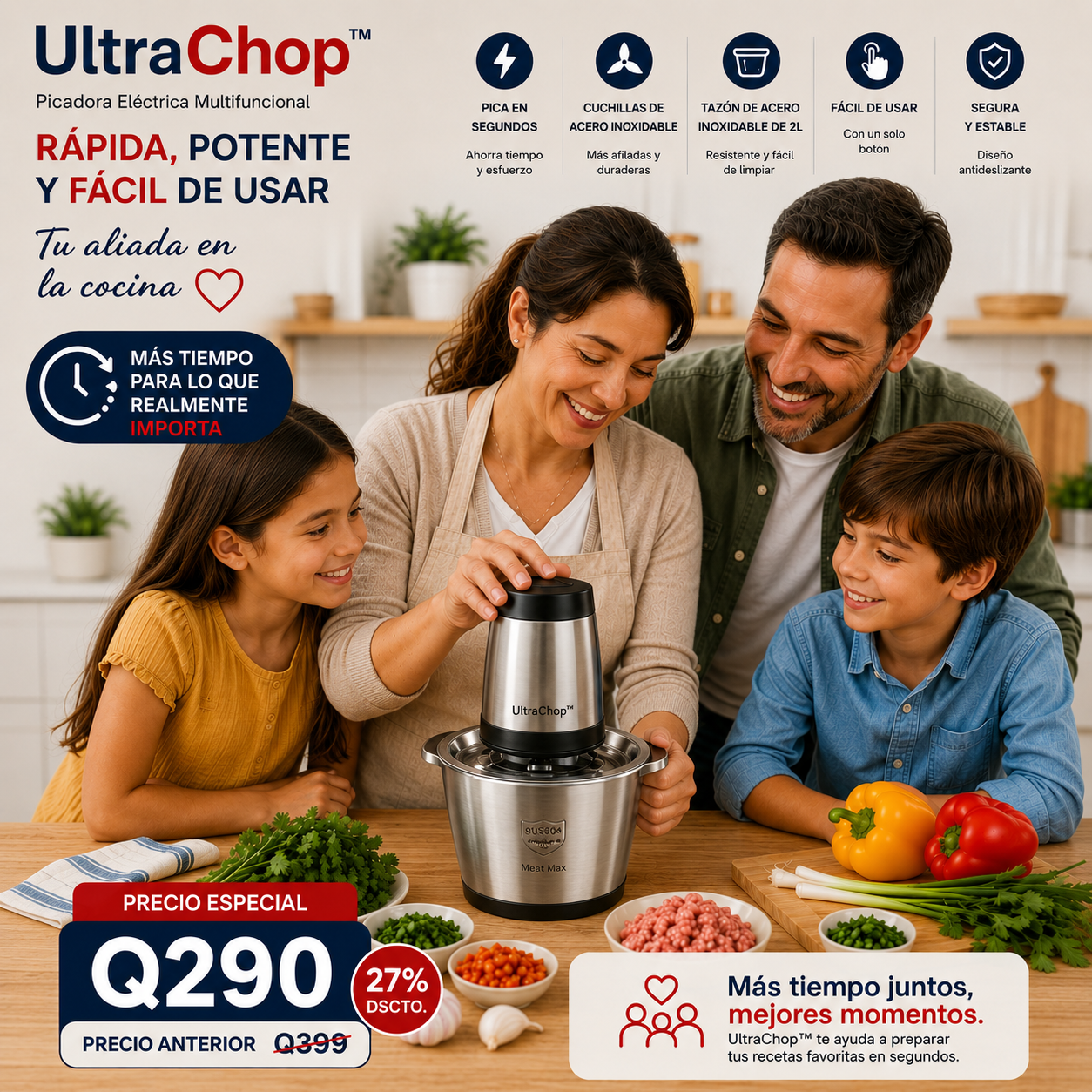 UltraChop™ ¿Cansada de perder tiempo cocinando?